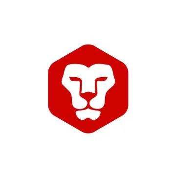 Lion head hexagon vector Illustrazione stock