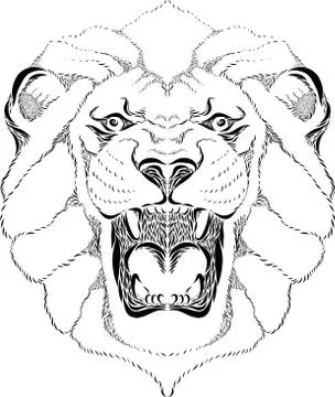 Lion head icon Stock Illustration