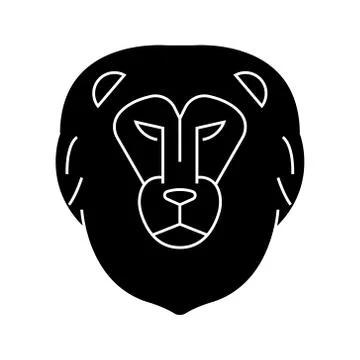 Lion head  icon, vector illustration, sign on isolated background Stock Illustration