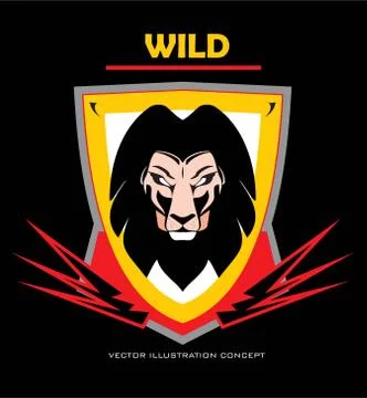Lion head. Lion head on the shield Stock Illustration