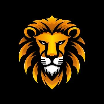 Lion Head Logo Art Vector Illustration Stock Illustration