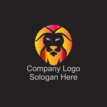 Lion head Logo design Stock Illustration