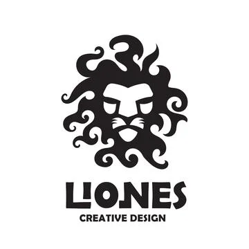 Lion Head Logo Design Stock Illustration
