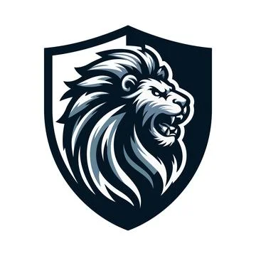 Lion head logo design template Illustrazione stock