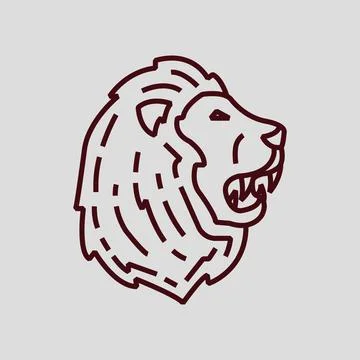 Lion Head logo Illustration vector for digital and print design Stock Illustration