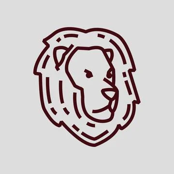 Lion Head logo Illustration vector for digital and print design Stock Illustration