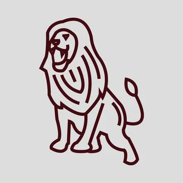 Lion Head logo Illustration vector for digital and print design Stock Illustration