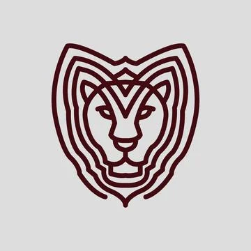 Lion Head logo Illustration vector for digital and print design Stock Illustration