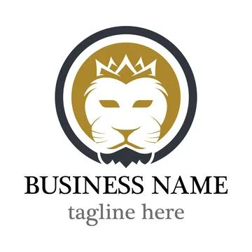 Lion head logo template vector icon design Stock Illustration