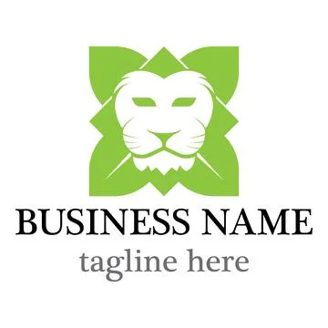 Lion head logo template vector icon design Stock Illustration