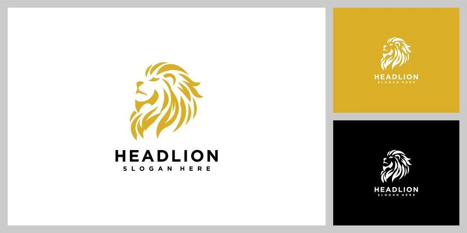Lion head logo vector design Stock Illustration