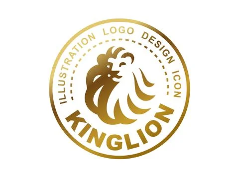Lion head logo - vector illustration, emblem design Stock Illustration