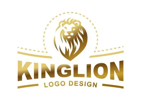 Lion head logo - vector illustration, emblem design Stock Illustration