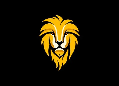 Lion Head Logo Vector Illustration | Animal Modern Symbol Stock Illustration