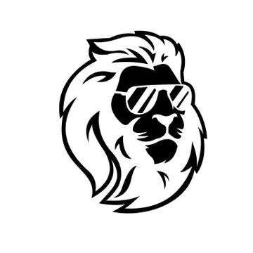 Lion Head Logo Vector Template Illustration Design Stock Illustration