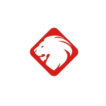 Lion Head Logo Vector Template Illustration Design Stock Illustration