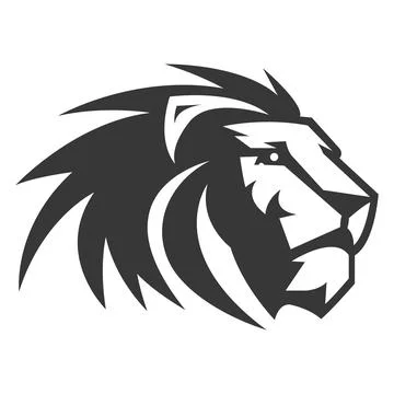 Lion Head Mascot Strength Power Logo Stock Illustration
