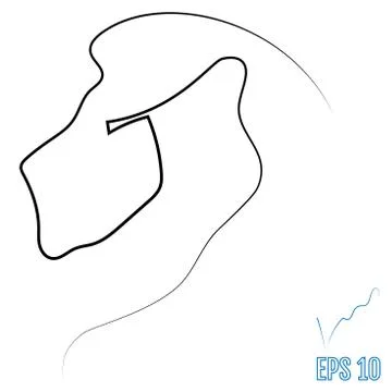 Lion head. One line style. Vector illustration Stock Illustration
