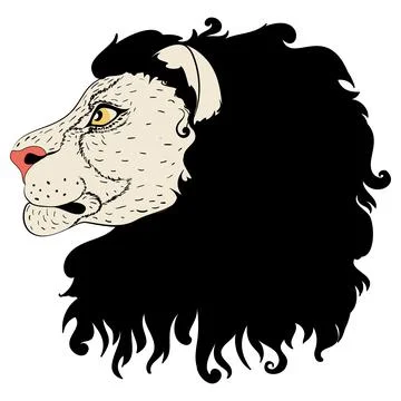Lion head profile design Illustrazione stock