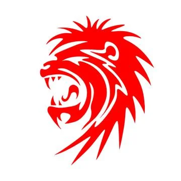Lion head red vector tattoo Stock Illustration