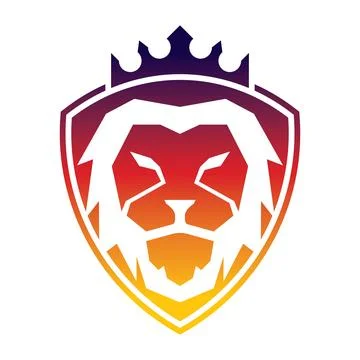 Lion head with shield concept Stock Illustration