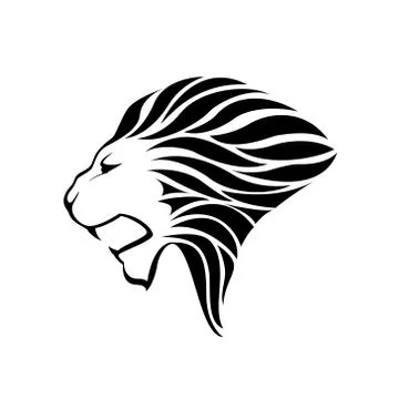 Lion head silhouette Stock Illustration