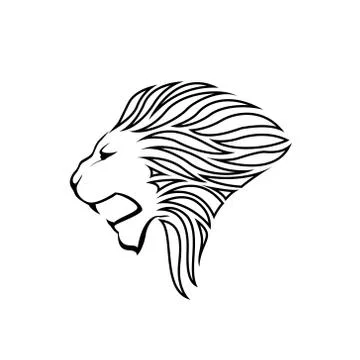 Lion head silhouette Stock Illustration