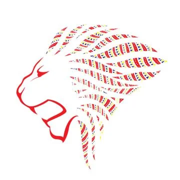 Lion head silhouette Stock Illustration