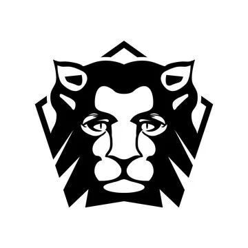 Lion Head Simple Vecktor Stock Illustration