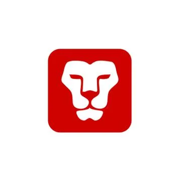 Lion head square vector Stock Illustration