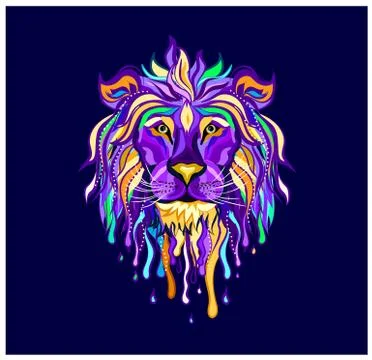 Lion head tattoo. Stock Illustration