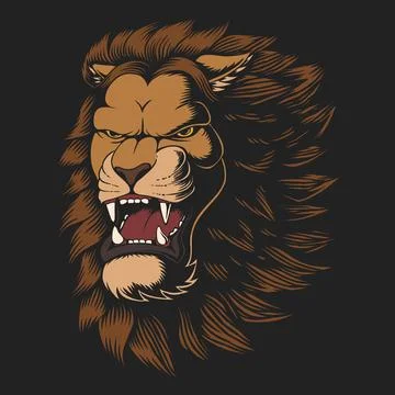 Lion head silhouette 3 Royalty Free Vector Image