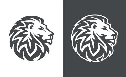 Lion head vector logo design, abstract lion logo, tiger logo Stock Illustration