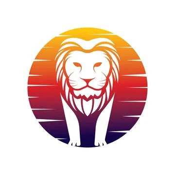 Lion head vector logo design Stock Illustration