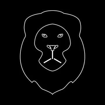 Lion head  the white path icon . Stock Illustration