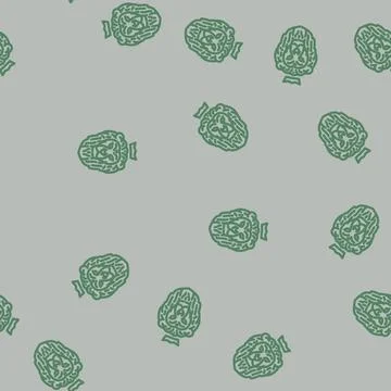 Lion heraldic line vector seamless pattern Stock Illustration