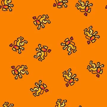 Lion heraldic vector seamless pattern Stock Illustration
