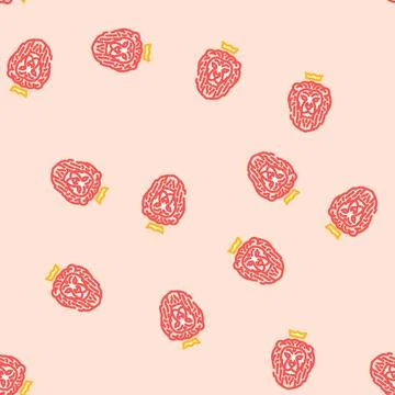 Lion heraldic vector seamless pattern Stock Illustration