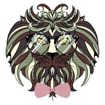 Lion Hipster Stock Illustration