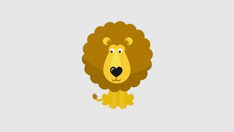 Lion icon loop Animation video transparent background with alpha channel. Video stock 236829571