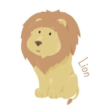 Lion isolated. Child fun pattern icon Stock Illustration