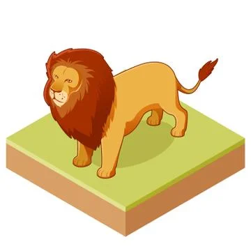 Lion isometric icon2 Stock Illustration