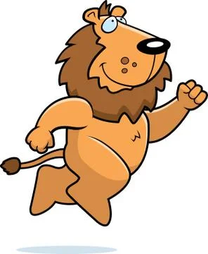 Lion Jumping Stock Illustration