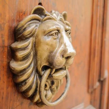 Lion knocker Stock Photos
