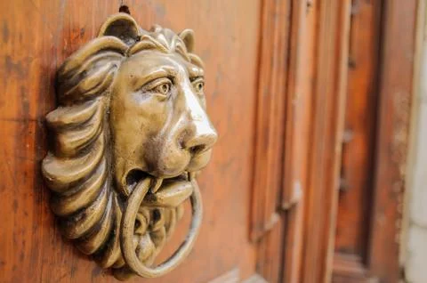 Lion knocker Stock Photos