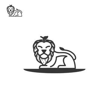 Lion line art Stock Illustration