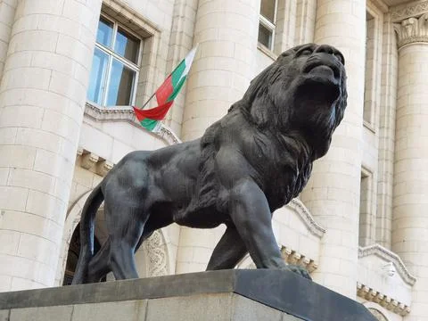 Lion at the lion bridge in sofia Stock Photos