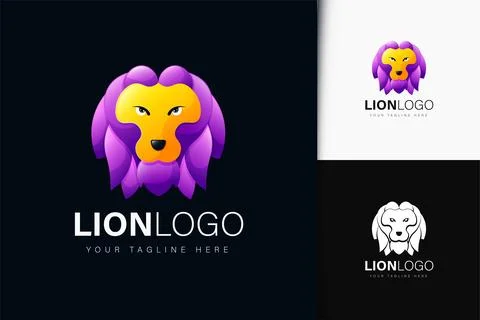 Lion logo design with gradient Stock Illustration