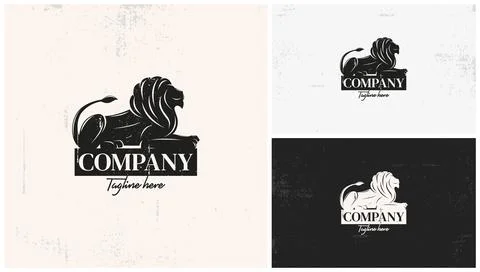 Lion logo lying down Stock Illustration