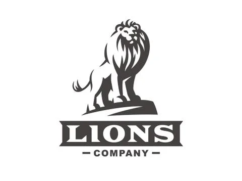 Lion logo - vector illustration, emblem design Stock Illustration